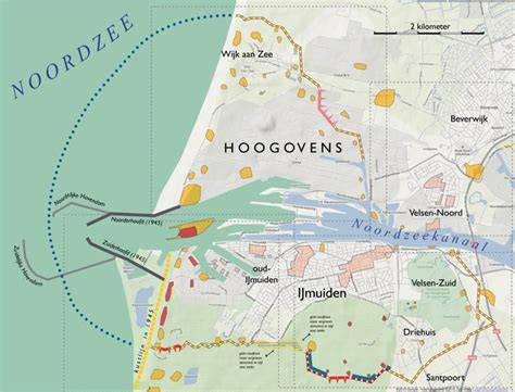 Kaart van IJmuiden: kwetsbare plekken in oudere lood- en koperen installaties