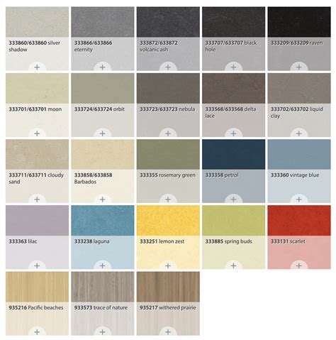 Infographic Marmoleum Click panelen: 23 kleuren, 3 formaten, 9,8 mm dikte