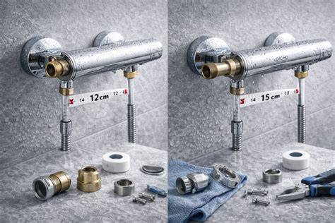 Infographic: Hartafstand 12 cm vs 15 cm bij douchekranen