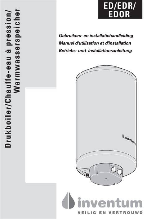 Diagram: Aansluitpunten van Inventum EDR 81 (koude waterinlaat, warme wateruitlaat, veiligheidsventiel)