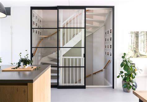 Diagram van schuif-, draai- en taatsdeur in een interieur