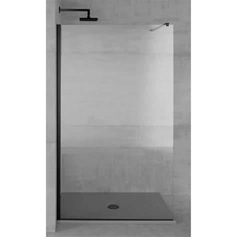 Plieger Panorama douchewand in zwart/rookgrijs, 6 mm veiligheidsglas, 118/120x200 cm