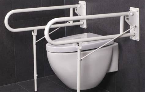 Diagram: verhoogd toilet en beweegbare beugel