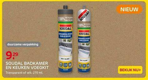 Overzicht van montagematerialen en voegkit