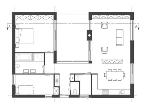 Plattegrond van een typisch appartement na renovatie
