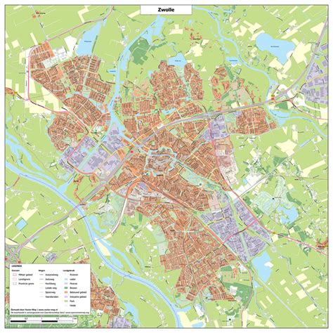 Historisch overzicht kaart Zwolle en Broerenkerk