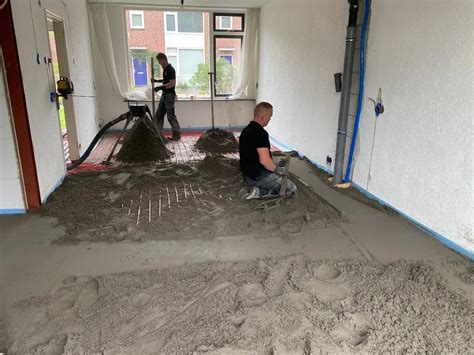Infographic met de ideale verhoudingen voor zandcement dekvloeren