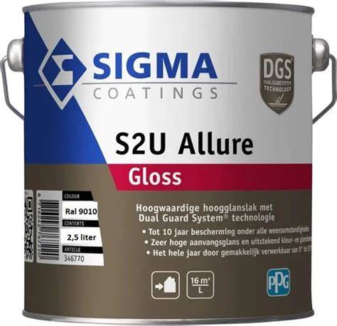 Voorbeelden van buitenlakken: Sigma S2U Allure Gloss en Sikkens Rubbol XD