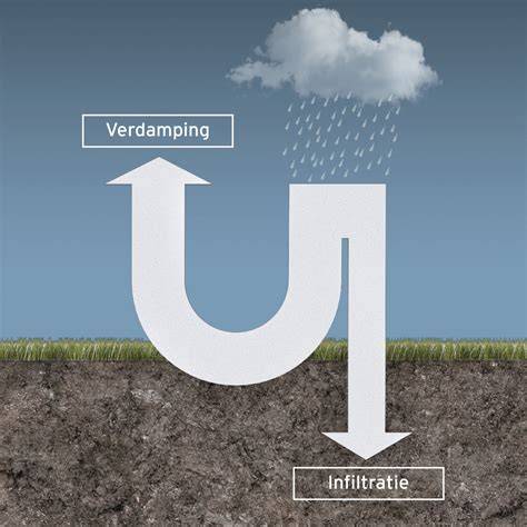 Diagram van bovengrondse infiltratie en regentonplaatsingen