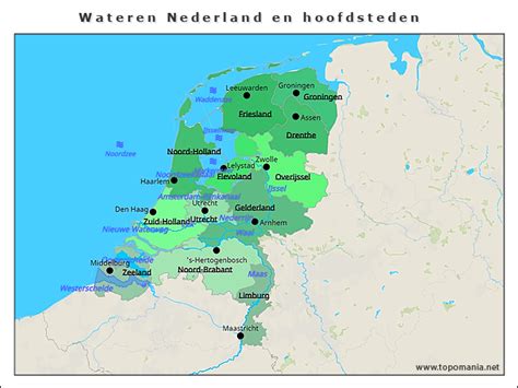 kaart: Legger wateren en onderhoudsplichten HHNK