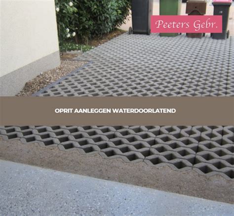 Illustratie van een waterdoorlatend bestratingssysteem voor parkeerterreinen
