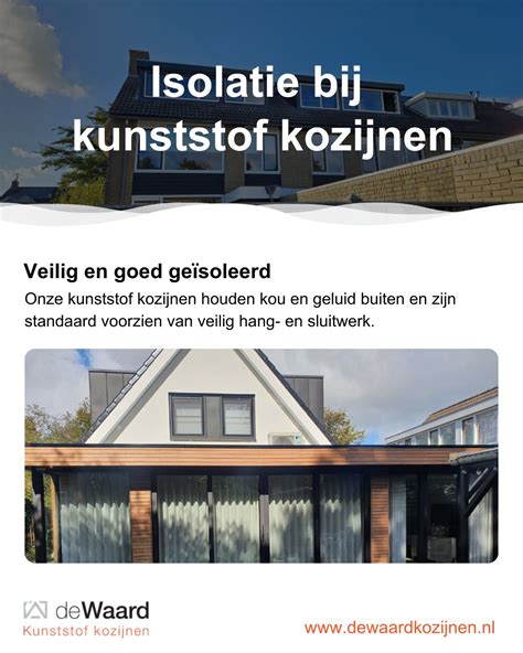 Diagram: voordelen van kunststof kozijnen (isolatie, onderhoud, comfort, veiligheid)