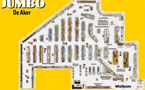 Plattegrond van de verbouwde Jumbo met aangebouwde panden