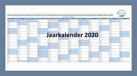 Voorbeeld: kalender- en jaarkalender-sjabloon in Excel