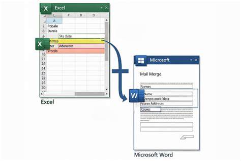 Diagram: samenvoegvelden tussen Excel en Word