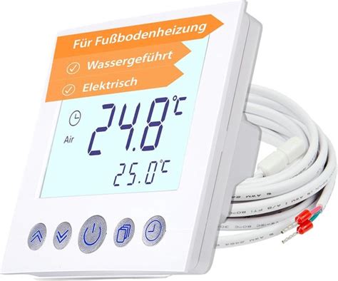 Diagram: Duale modus thermostaat - luchtsensor en vloersensor