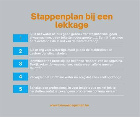 Checklist bij lekkage - stappenplan