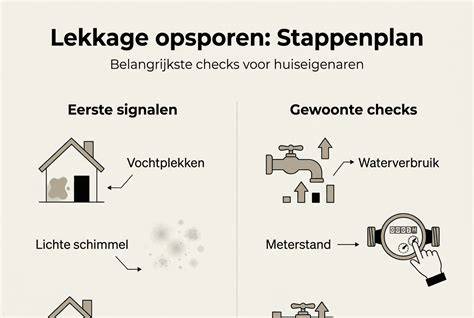 Overzicht van stappen na lekkage