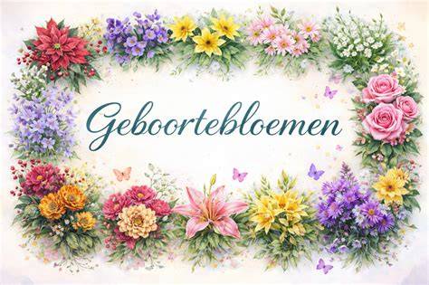 Infographic: Symboliek van geboortebloemen en kleurkeuzes voor jongens en meisjes