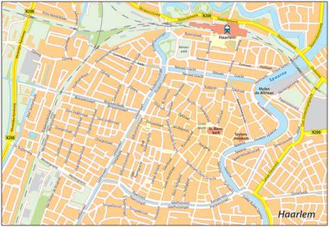 Kaart van Haarlem met focus op Schalkwijk en omstreken