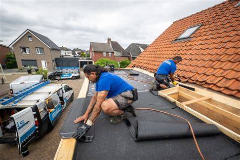 Foto: Dakdekkers aan het werk bij monumentale panden