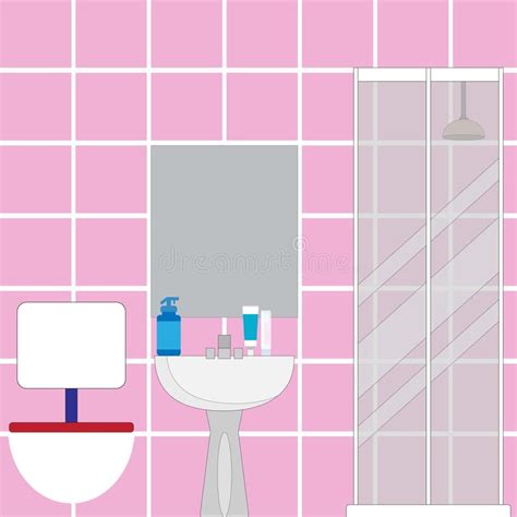 Illustratie van een badkamer met een afgekitte douchecabine