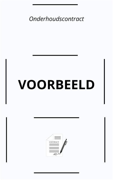 Voorbeeld onderhoudscontract kozijnen