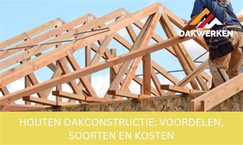 Infographic over houten dakconstructies: typen, onderdelen en onderhoudsintervallen