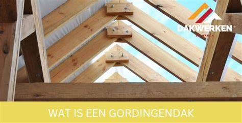 Diagram: dakconstructie met gordingen en ringbalken