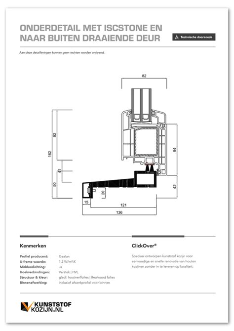 Technische tekening van een merkloze bevestiging van kozijnen