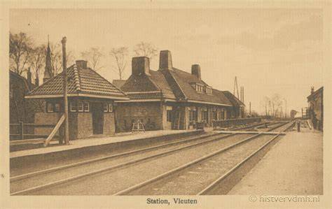 overzichtkaart oude en huidige ligging van Station Vleuten