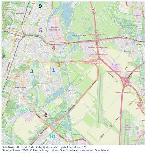 Kaart van Schalkwijk met SPAR-locatie en parkeerplaatsen
