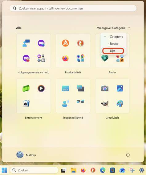 Schematische weergave: Startmenu, tegel, en taakbalk