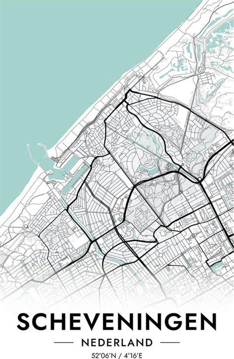 Kaart met kuststrook van Scheveningen tot Ter Heijde tijdens de zeeslag