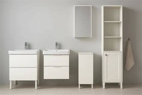 Infographic: Overzicht van IKEA badkamerkasten en afmetingen