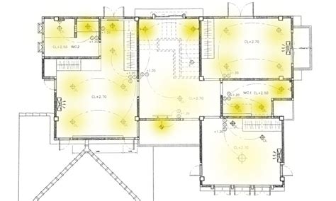 Diagram: Voorbeeld van een verlichtingsplan met basisverlichting, sfeerverlichting en accentverlichting