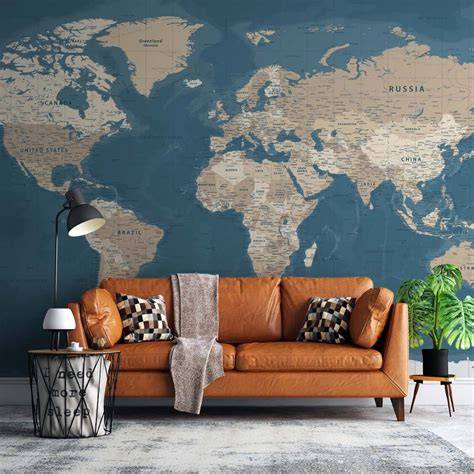 Wereldkaart behang trends infographic