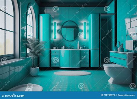 Illustratie van een moderne, stijlvolle badkamer met diverse designelementen