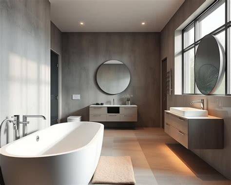 Voorbeeld glad stucwerk in een moderne badkamer
