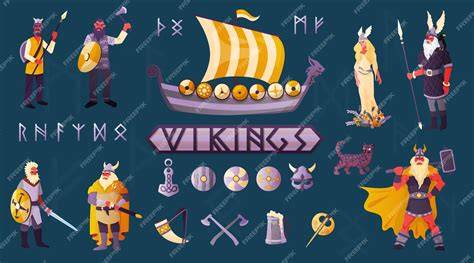 Illustraties van Vikingen in kleurrijke prentboeken