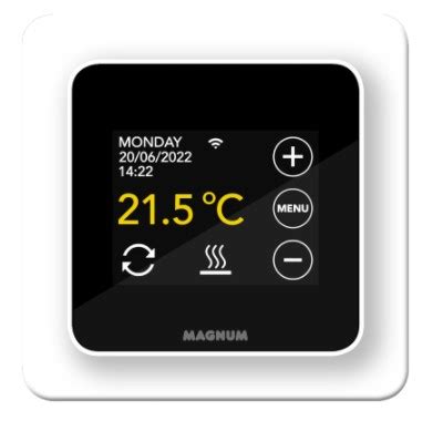 Schema van de aardeaansluiting bij een MAGNUM thermostaat, zowel intern als extern