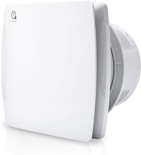 Illustratie van een badkamerventilator met ingebouwde vochtsensor