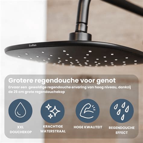 Regendouchekop van 25 cm met rubberen sproeigaatjes - voor eenvoudig onderhoud