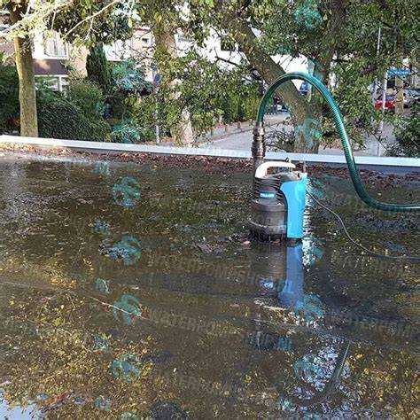 Foto: herbruikte water en draaiende pomp bij overwijziging