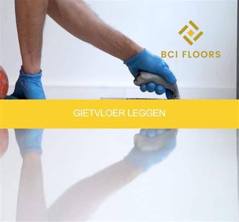 Infographic: Verschillende lagen van een gietvloer op hout (voorbereiding, impregnering, gietlaag, toplaag)