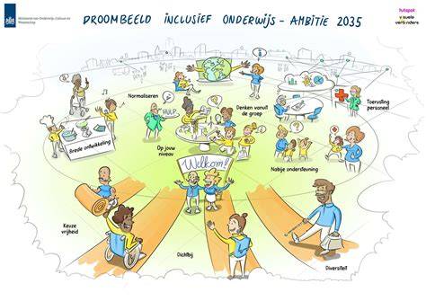 Diagram: route naar inclusie in onderwijs