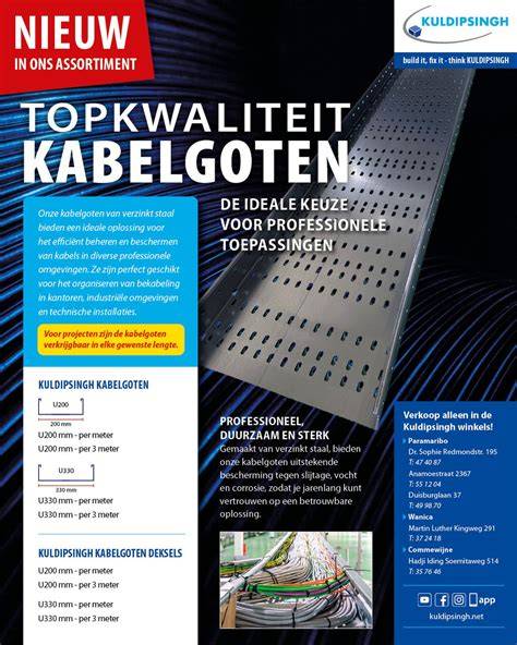 Infographic over kabelgoten en kabelkanalen in industriële omgevingen