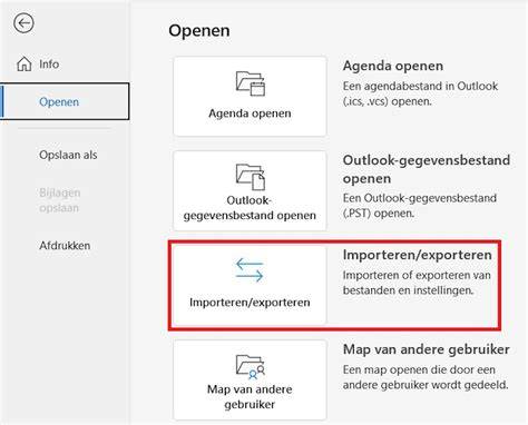 Infographic: Stappenplan bij het importeren van PST-bestanden in Outlook