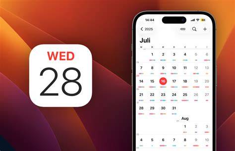 Diagram: verschillende weergaven van de Agenda-app op iPhone