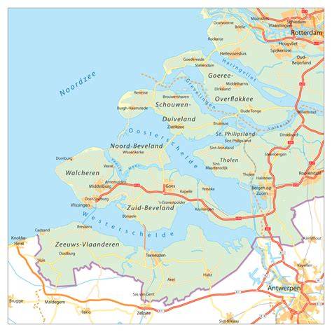 Kaart van Zeeland met onze vestigingen en spreiding van loodgietersdiensten